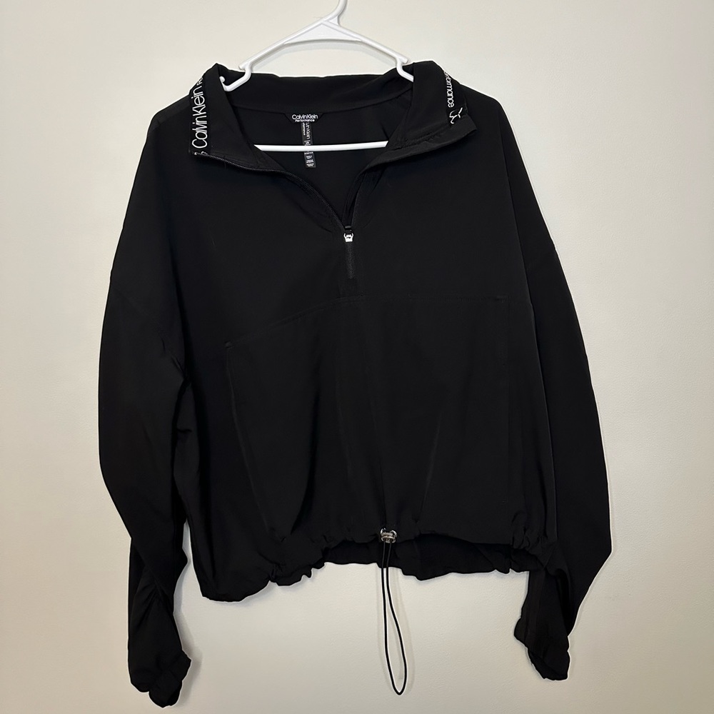 Calvin Klein Performance Black Half-Zip Drawstring Jacket